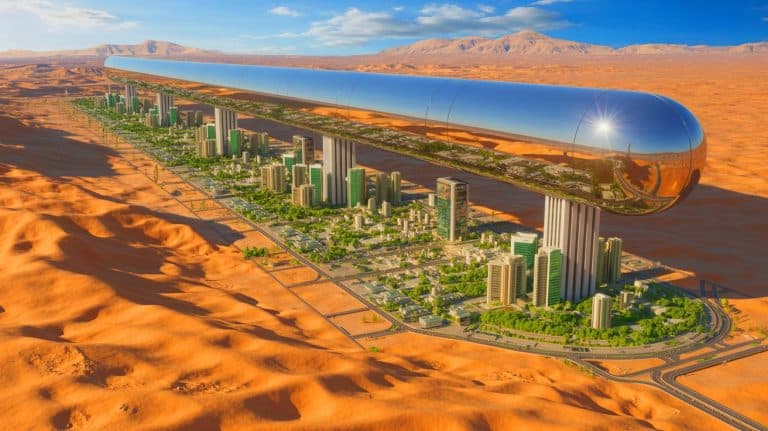 “This Desert Skyscraper Could Exterminate Thousands” as Saudi Arabia’s 105-Mile-Long Megastructure Sparks Alarms Over Bird Migration Catastrophe Illustration of the ambitious Line project transforming a 105-mile stretch of Saudi Arabian desert into a futuristic urban cityscape.