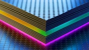 Illustration of quantum friction observed in folded graphene, generated by artificial intelligence.