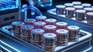Illustration of aluminum contamination affecting lithium battery recycling, generated by artificial intelligence.