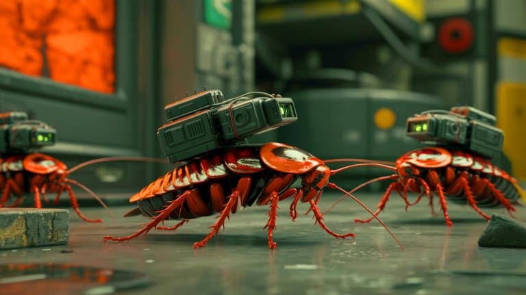 “These Creepy Crawlers Are Watching You”: Live Cockroaches Transformed Into Unstoppable Robot Swarms for Future Spy Missions Illustration of bio-robotic cockroach swarms developed for covert surveillance missions, generated by artificial intelligence.