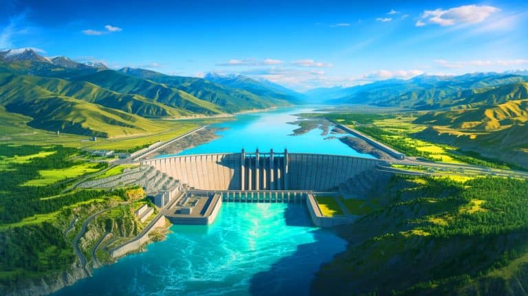 “This Is a Game-Changer for Humanity”: China Unveils Massive 300 Billion kWh Hydro-Power Dam in Tibet, Dwarfing All Others in the World Illustration of the Yarlung Tsangpo River and China's hydro-power project, generated by artificial intelligence.