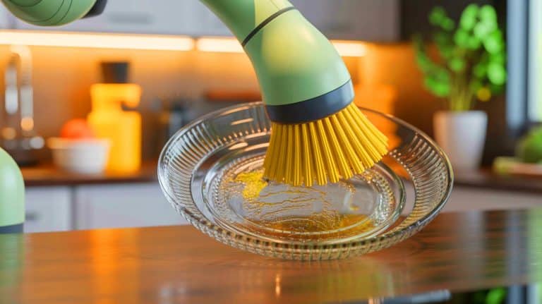 “This Thing is a Cleaning Nightmare”: Meet the Soft Robot Arm That Scrubs Toilets and Dishes with Drill-Level Force Illustration of SCCRUB, a soft robotic arm, tackling tough cleaning tasks in a domestic setting, generated by artificial intelligence.