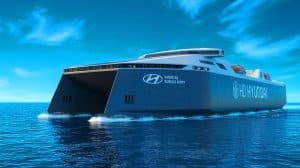 Illustration of HD Hyundai's advanced electric propulsion system receiving the New Technology Qualification from the American Bureau of Shipping.