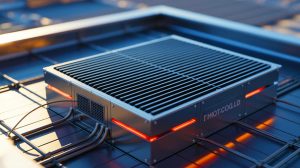 Illustration of University of Rochester researchers enhancing solar thermoelectric generators with advanced thermal management techniques.