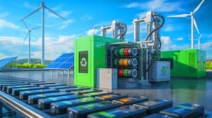 Illustration of a lithium-ion battery recycling process developed by Worcester Polytechnic Institute.