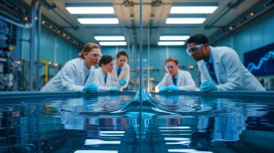 “Liquid Innovation Transforms”: This Spacecraft Breakthrough Revolutionizes Life Support with Unprecedented Efficiency Illustration of Researchers Observing Meniscus Effects on Wave Transmission in Zero Gravity.