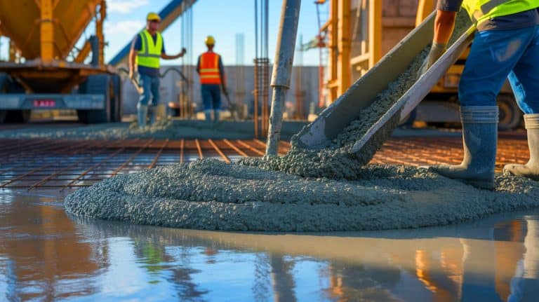Illustration of the innovative concrete additive CureAssure enhancing the curing process and reducing water usage.