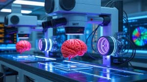 Illustration of MIT's innovative brain imaging system using light and sound waves to penetrate deeper brain tissue.