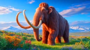 Illustration of the potential resurrection of woolly mammoths using advanced genetic technologies.