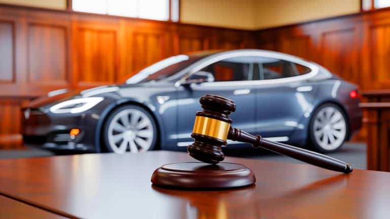 Tesla’s $329 Million Autopilot Crash Verdict Sparks Outrage: “The System Failed My Family” Illustration of Tesla's Autopilot system being scrutinized in a courtroom setting.