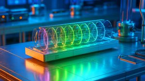 Illustration of Microsoft's Analog Optical Computer Prototype at the Research Lab in Cambridge, U.K.