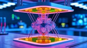 Illustration of the miniaturized 3D-printed ion trap developed by Lawrence Livermore National Laboratory.