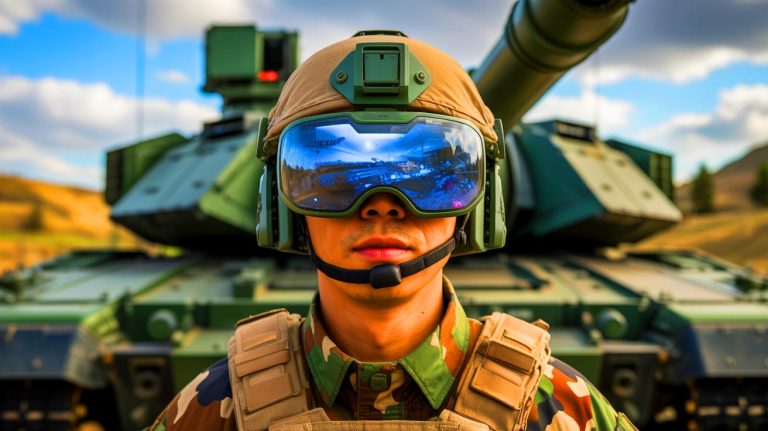 “Instant 360-Degree View”: China’s Tanks Now Equipped With AR Headsets That Transform Battlefield Strategy Illustration of a Chinese soldier wearing an AR headset in front of a ZTZ-201 tank.