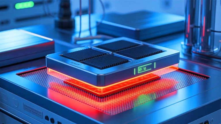 Scientists Reveal Breakthrough: “13% Heat Conversion Will Revolutionize Energy Efficiency,” Shocking Future Of Sustainable Power Unveiled! Illustration of thermoelectric material converting waste heat into clean electricity.