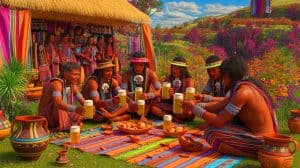 Illustration of the Wari Civilization Using Psychedelic Beer for Empire-Building.